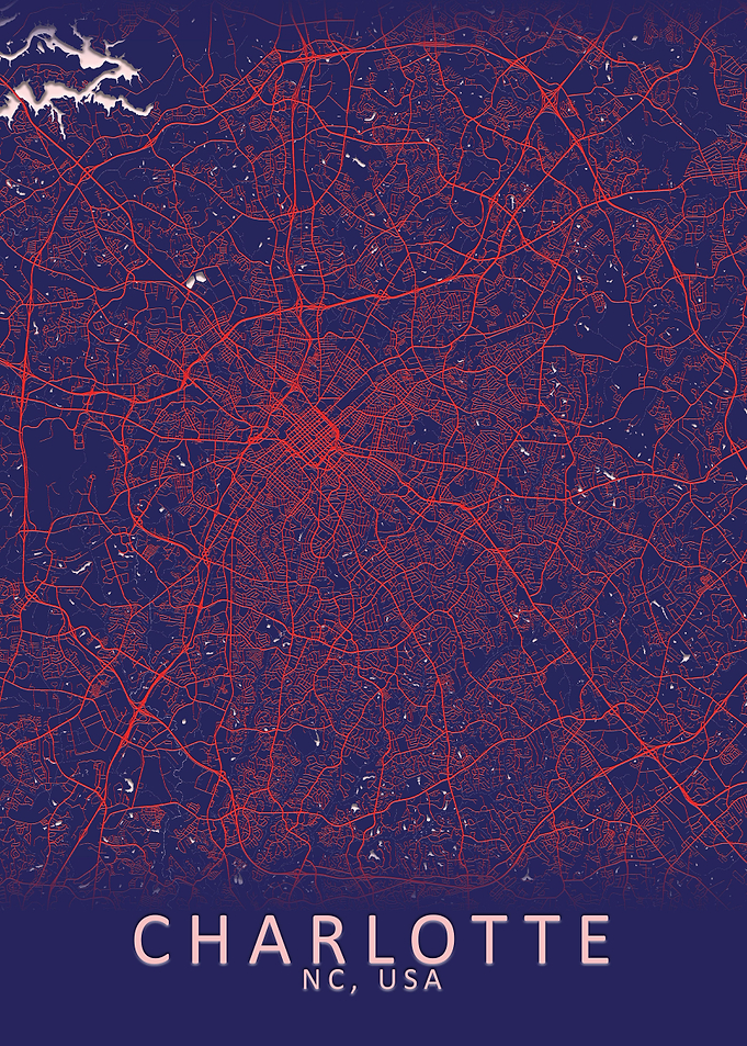 Charlotte Blue City Map