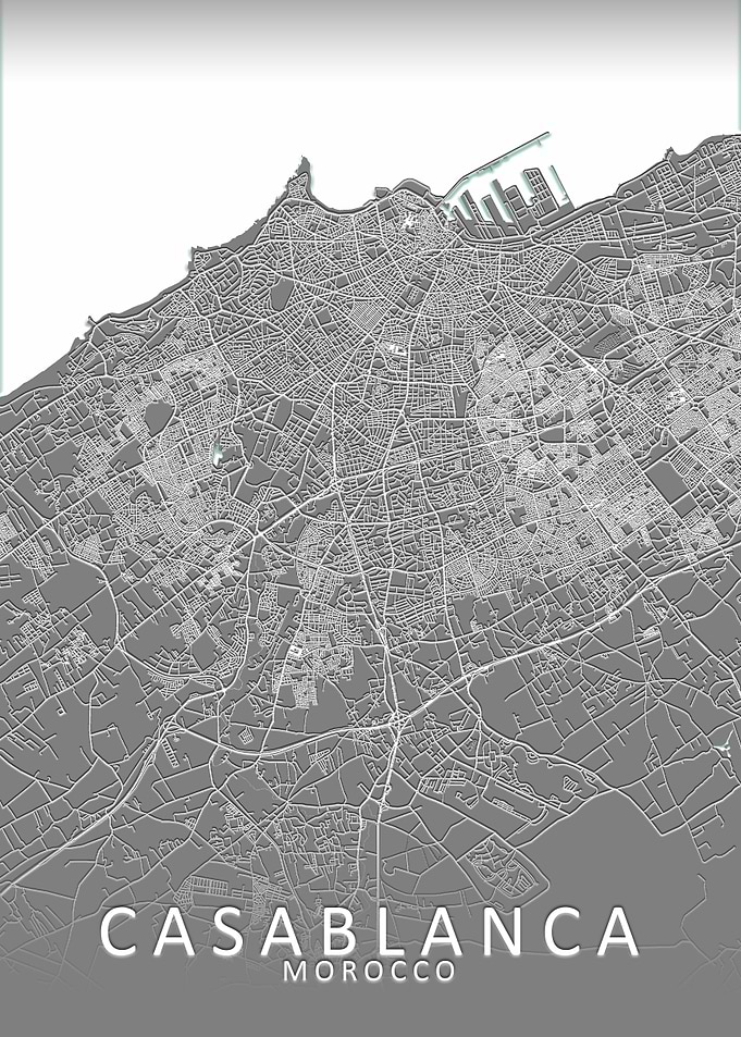 Casablanca Grey City Map
