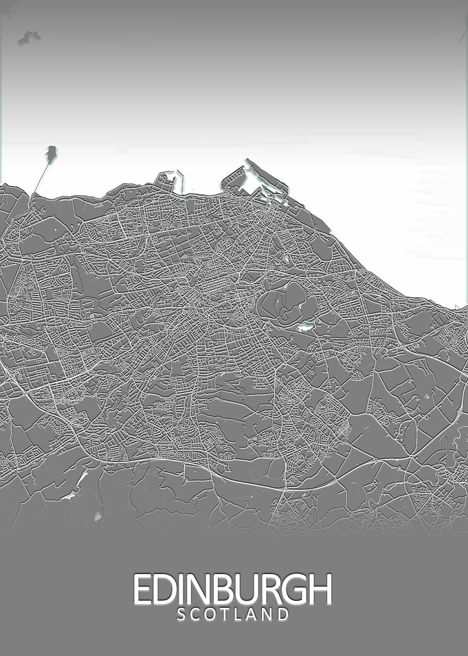 Edinburgh Grey City Map