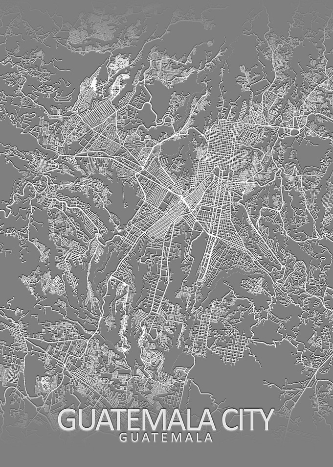 Guatemala City Grey Map