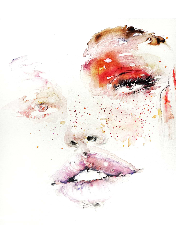 Fashion face watercolor