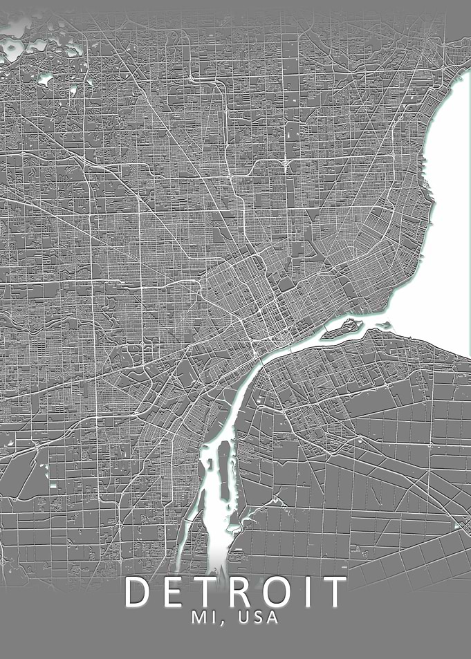 Detroit Grey City Map
