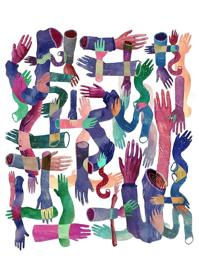 Color cross hands