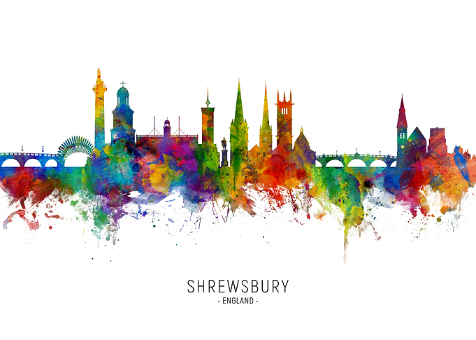 Shrewsbury England Skyline
