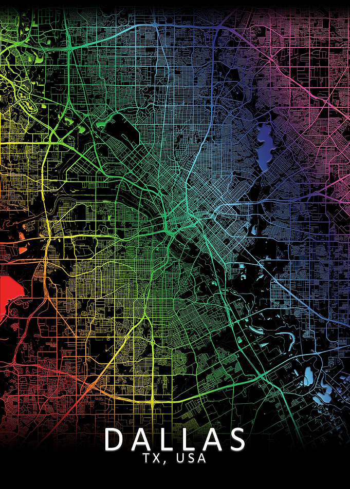 Dallas Rainbow City Map