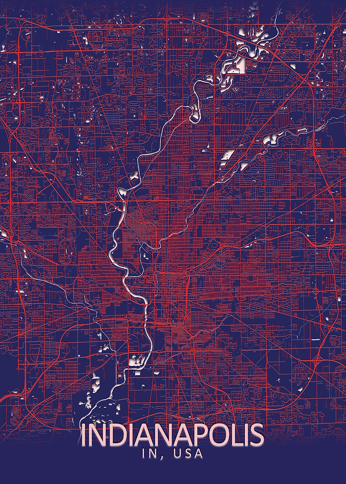 Indianapolis Dark City Map
