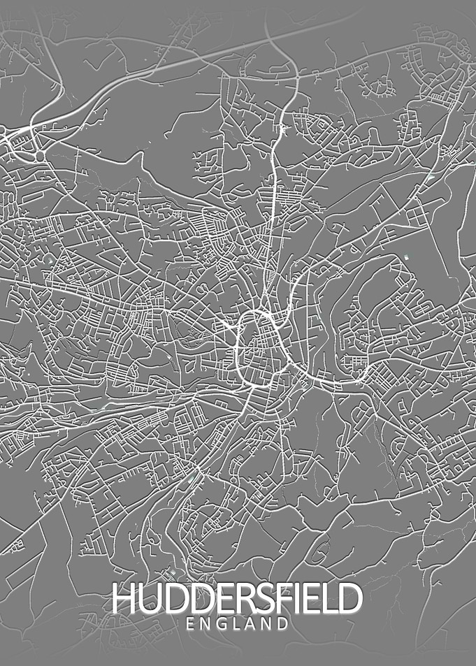 Huddersfield Grey City Map