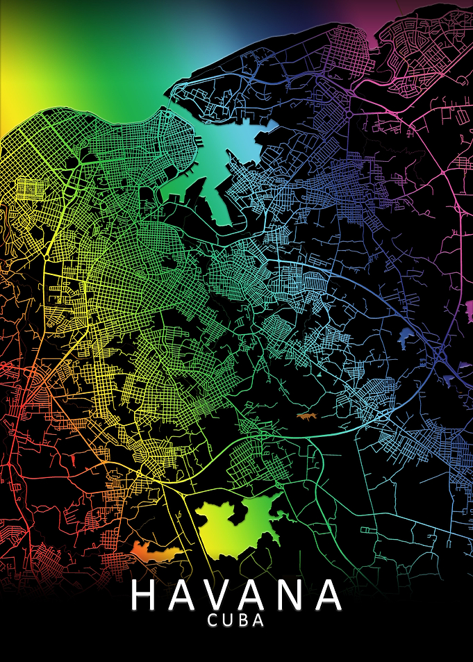 Havana rainbow city map