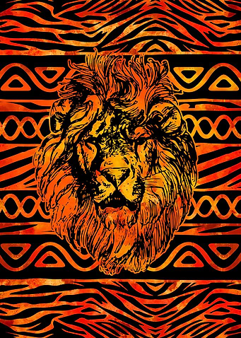 Tribal Print and Lion