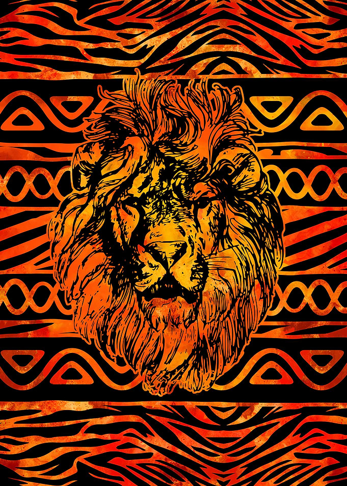 Tribal Print and Lion