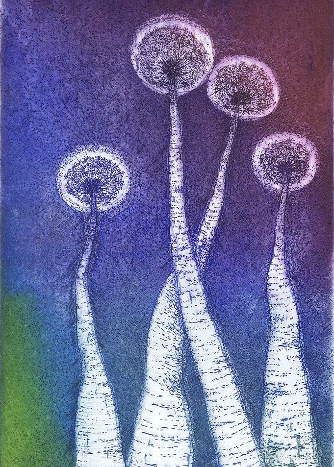 Blue Sad Dandelions