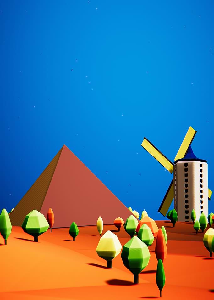 Pyramid and Windmill