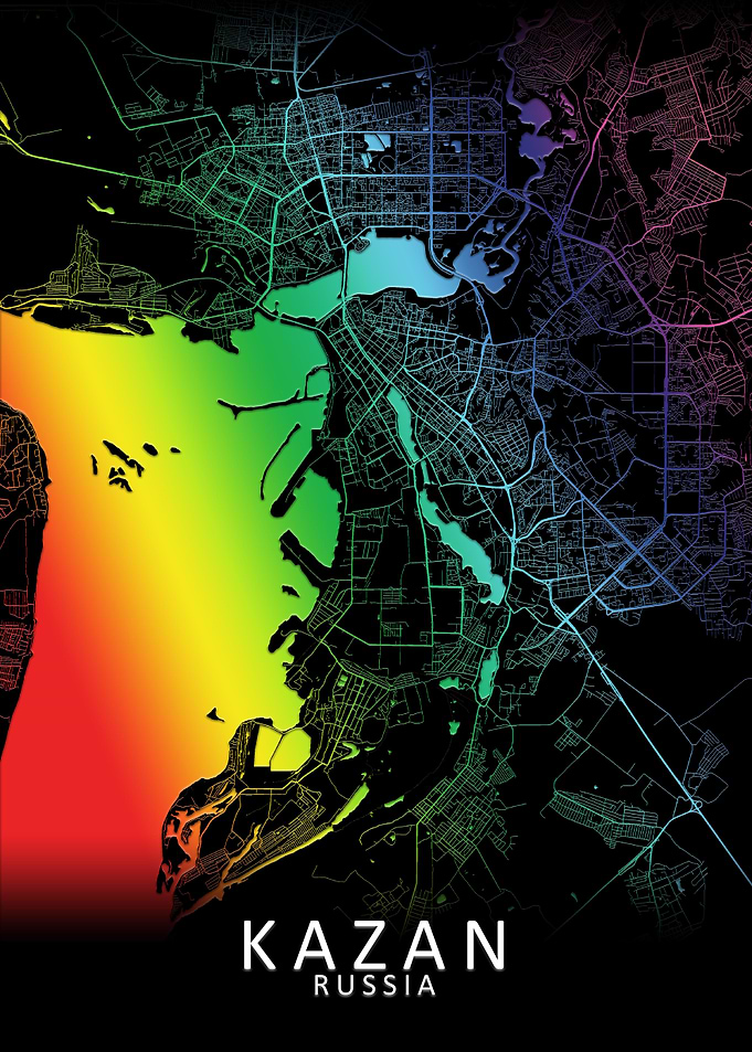 Kazan Rainbow City Map