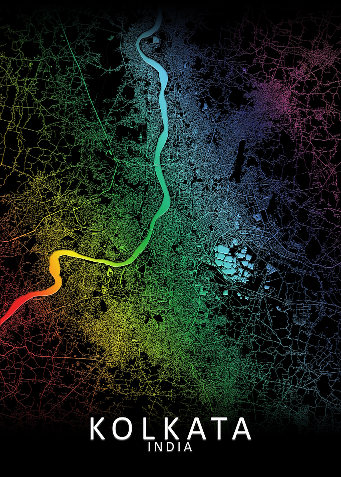 Kolkata Rainbow City Map