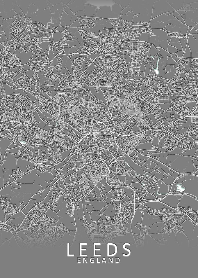 Leeds Grey City Map