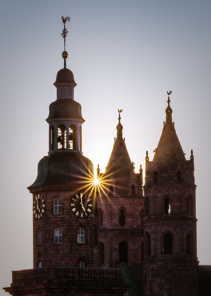 Sunset between the towers