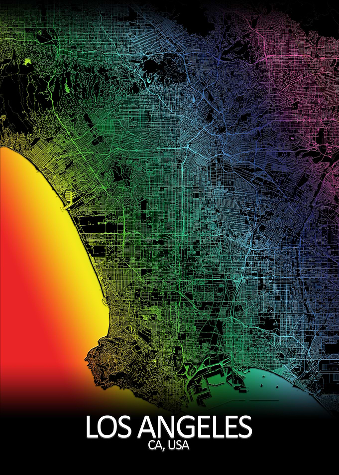 Los Angeles Rainbow Map