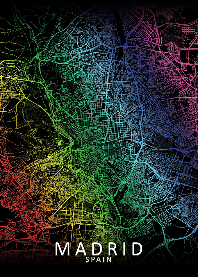 Madrid Rainbow City Map