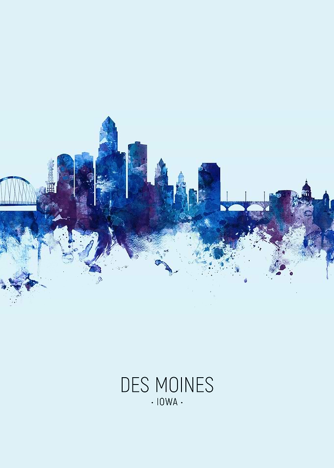 Des Moines Iowa Skyline