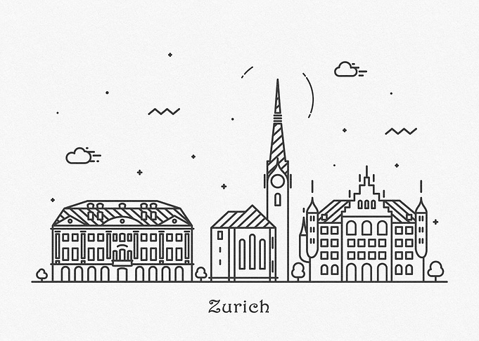 Zurich City Skyline