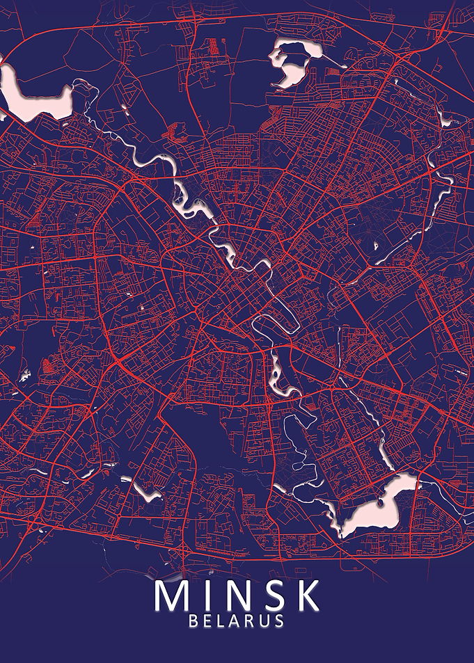 Minsk Dark blue city Map
