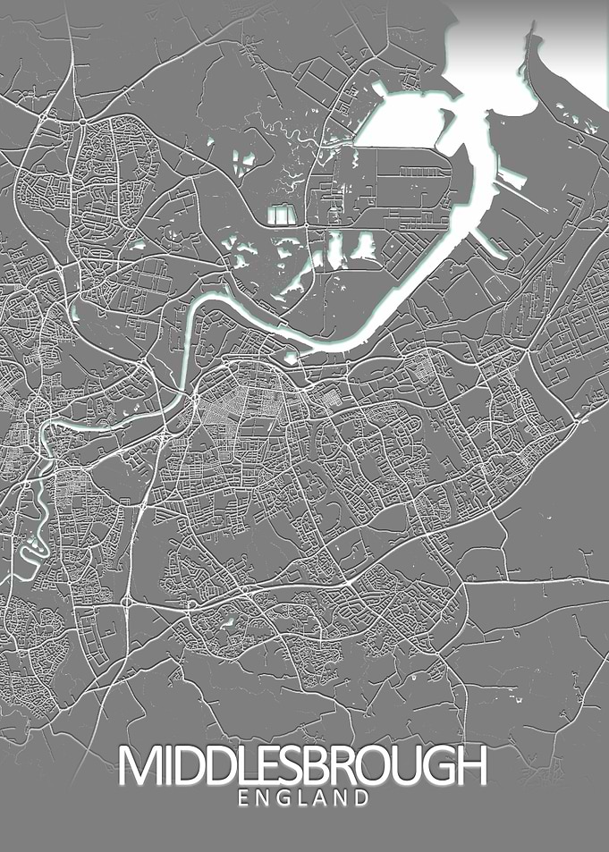 Middlesbrough Grey CityMap