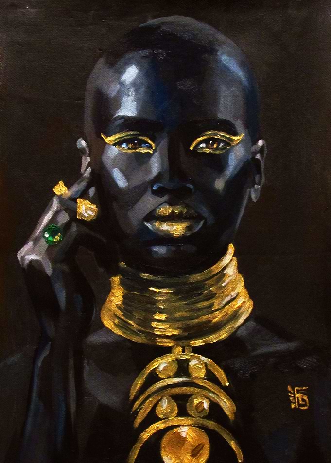 In gold
