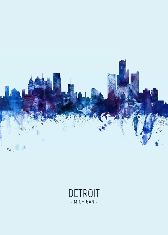 Detroit Michigan Skyline