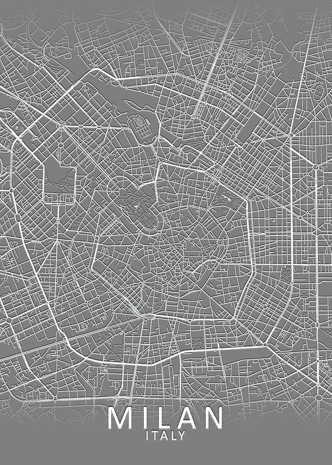 Milan Grey City Map