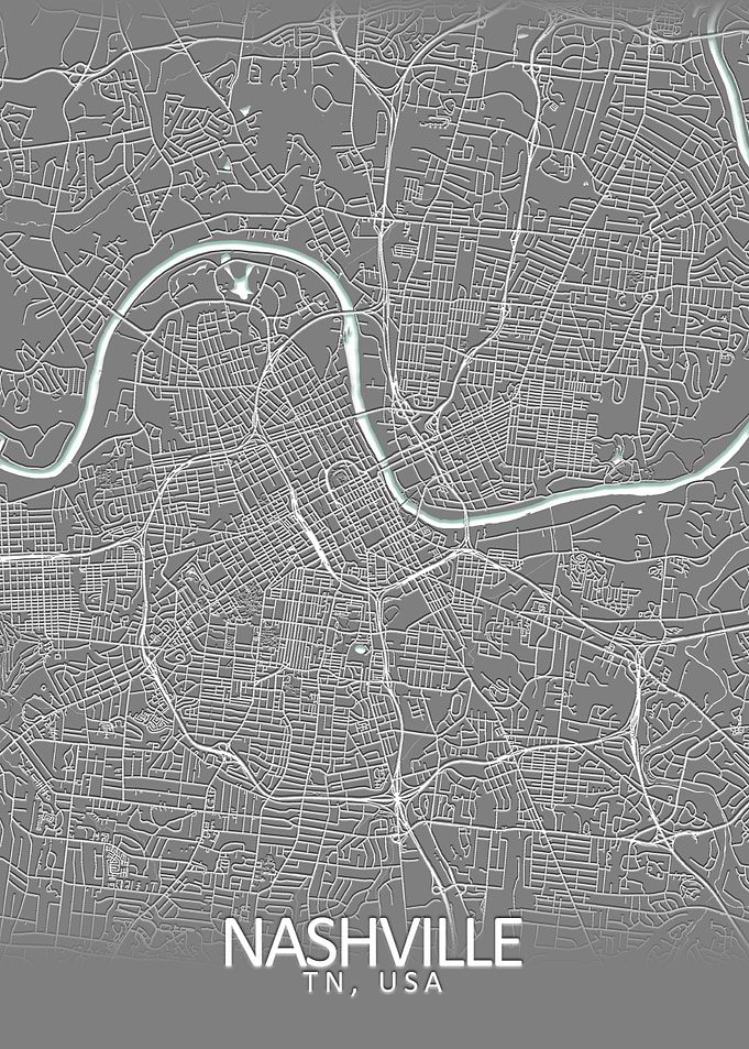 Nashville Grey City Map