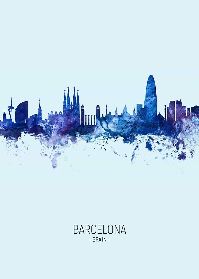 Barcelona Spain Skyline