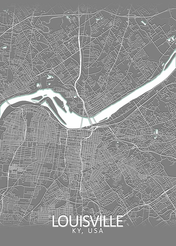 Louisville Grey City Map