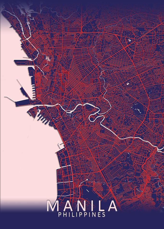 Manila Dark Blue City Map