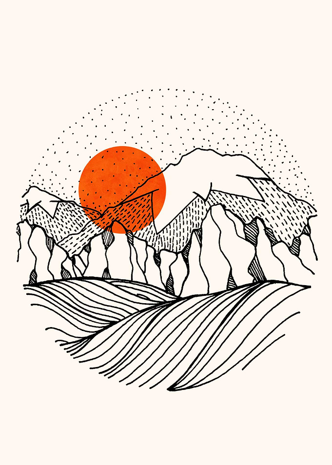 orange sun cliffs