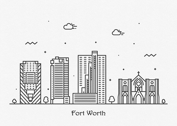 Fort Worth City Skyline