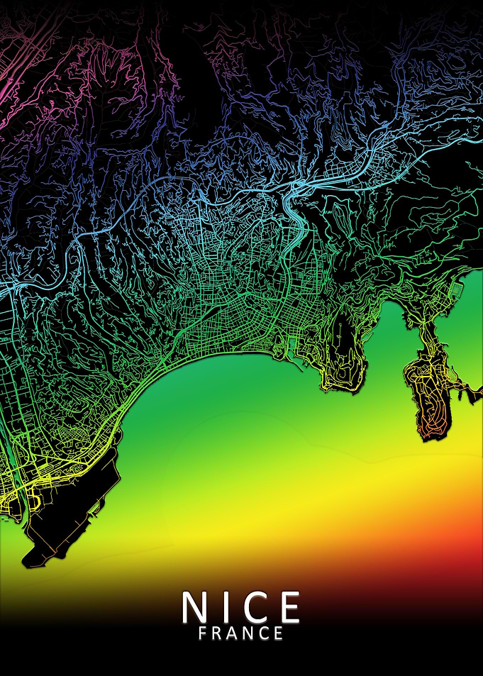 Nice Rainbow City Map
