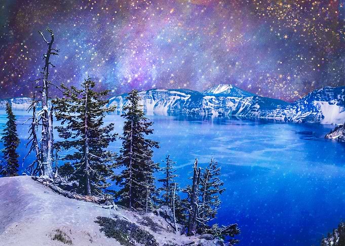 Crater Lake Starry Nebula