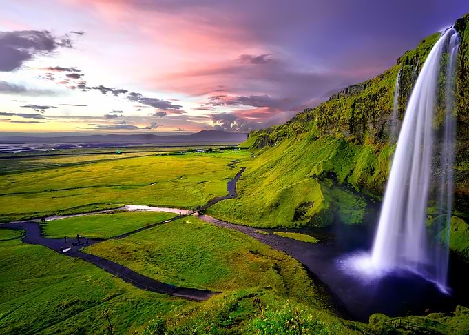 Amazing Field Waterfall
