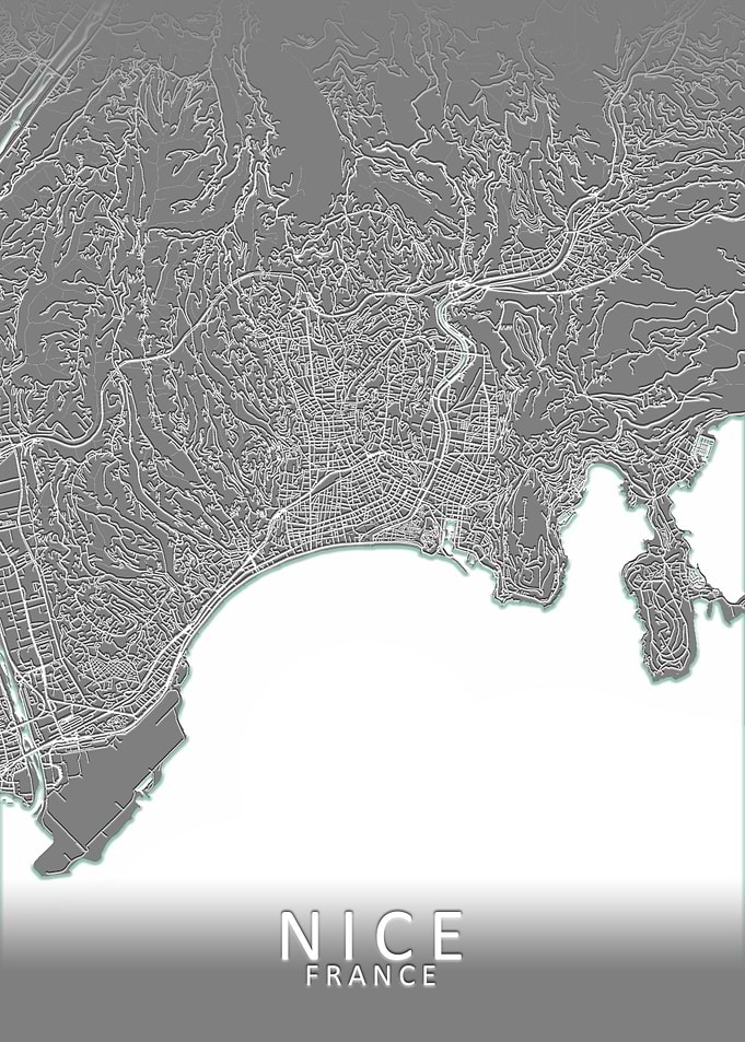 Nice Grey City Map