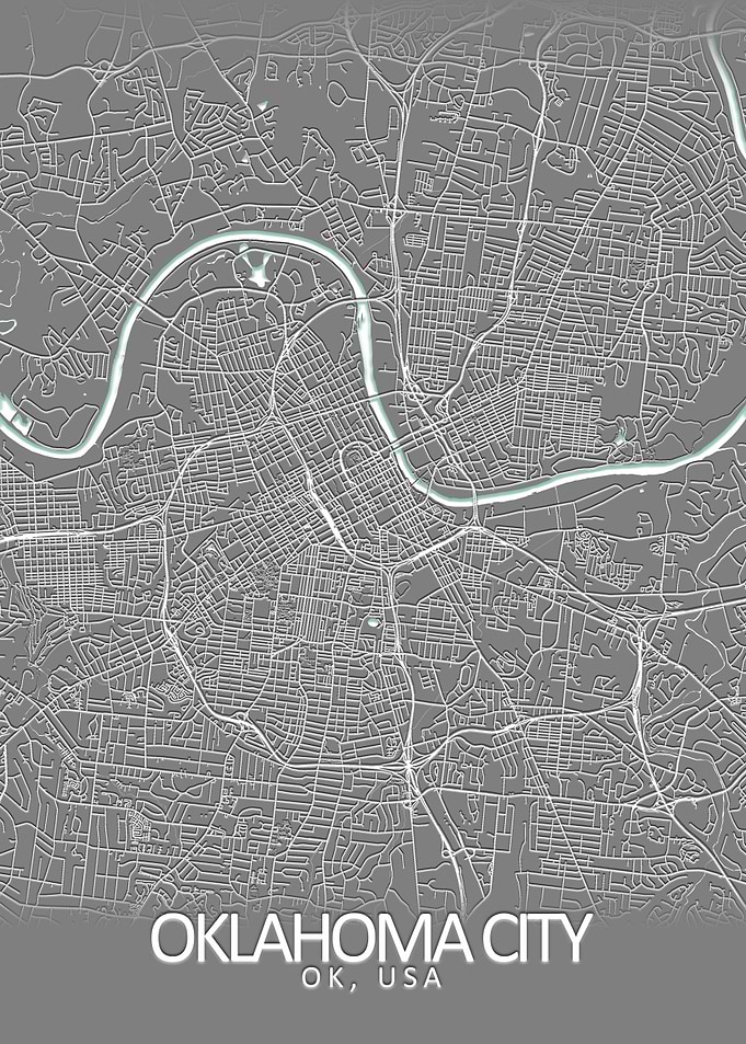 Oklahoma City Grey CityMap