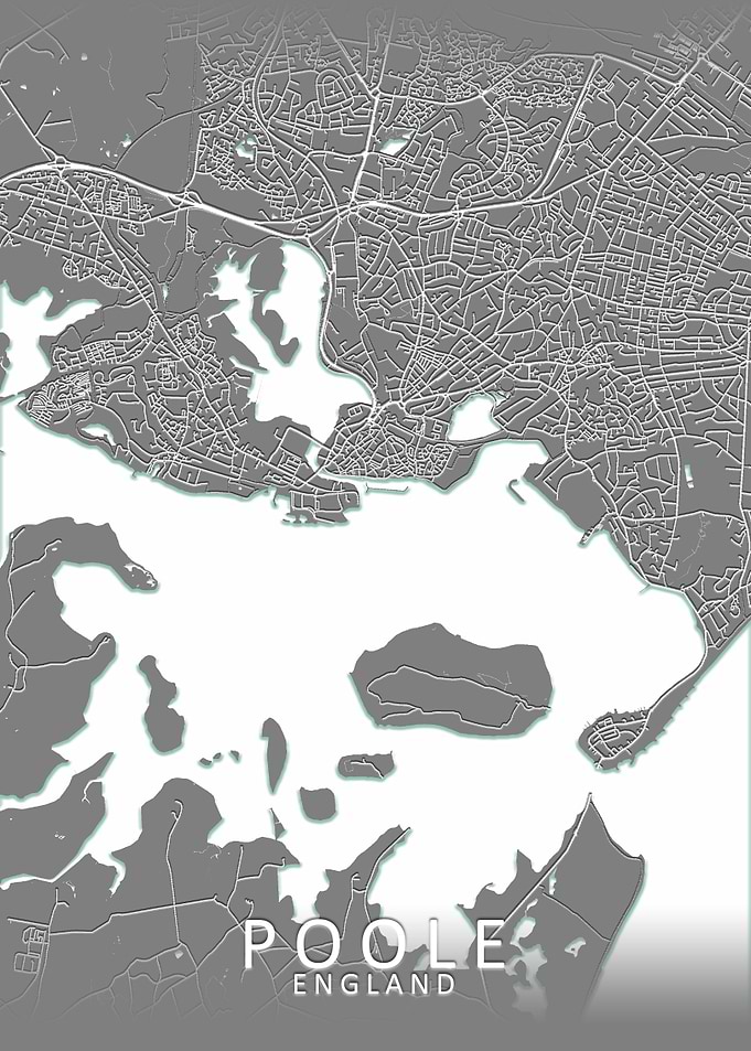 Poole Grey City Map