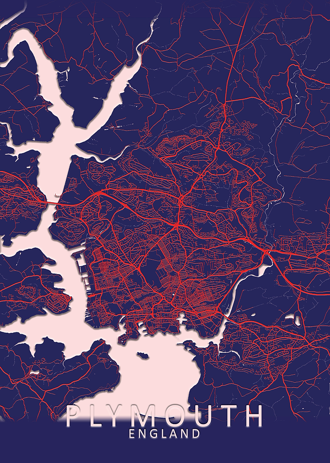 Plymouth Dark Blue CityMap