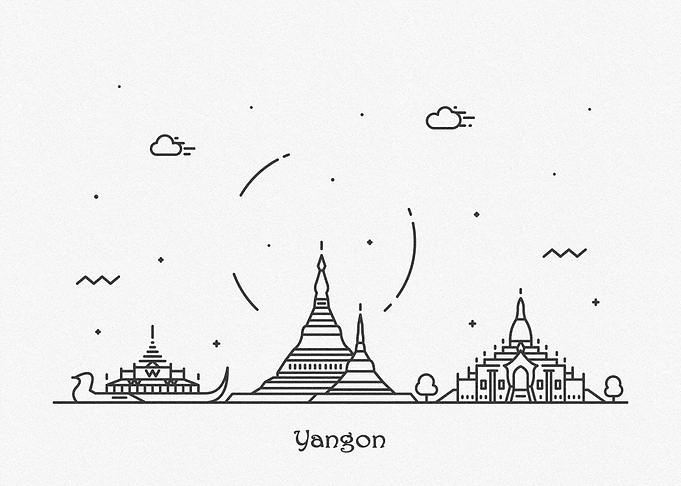 Yangon City Skyline