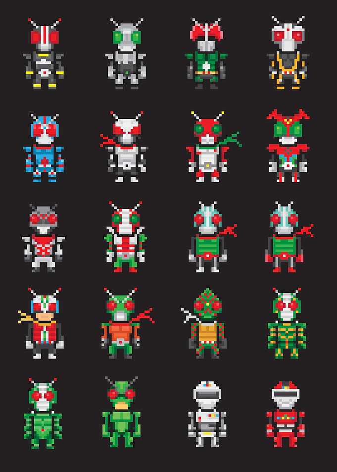 japan superhero pixel