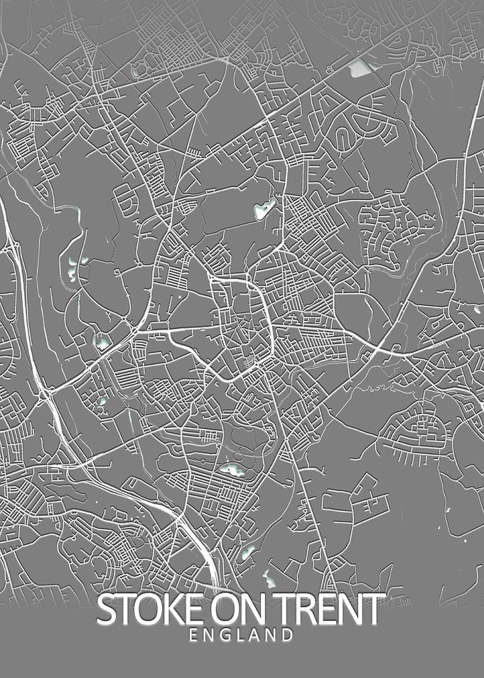 Stoke on Trent Grey Map