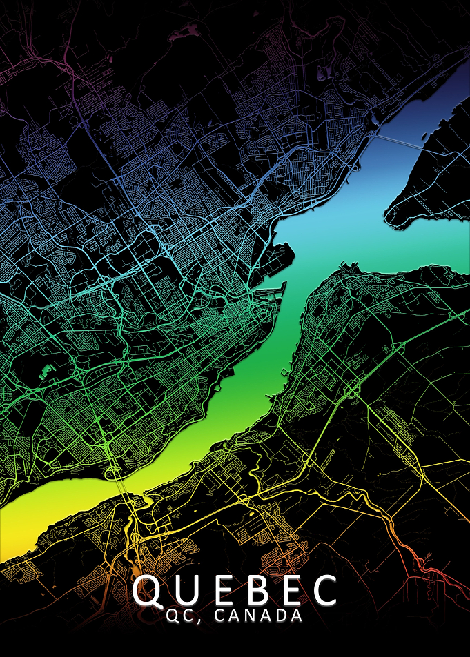 Quebec Rainbow City Map