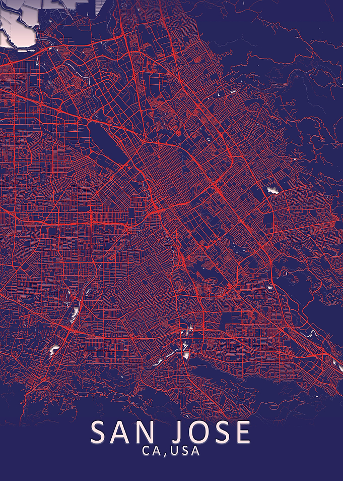 San Jose Dark Blue CityMap