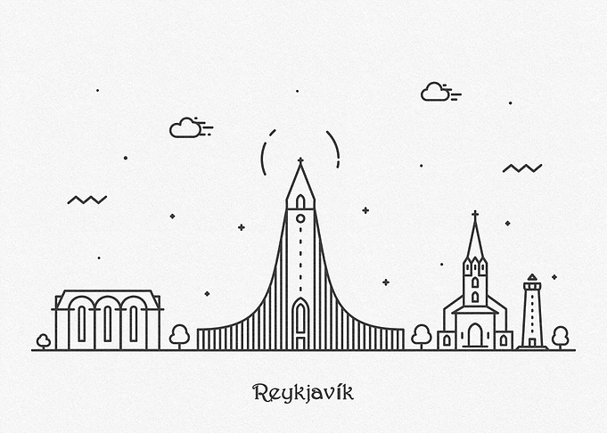 Reykjavik City Skyline