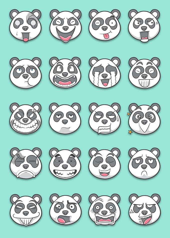 emoticon of cute pandas
