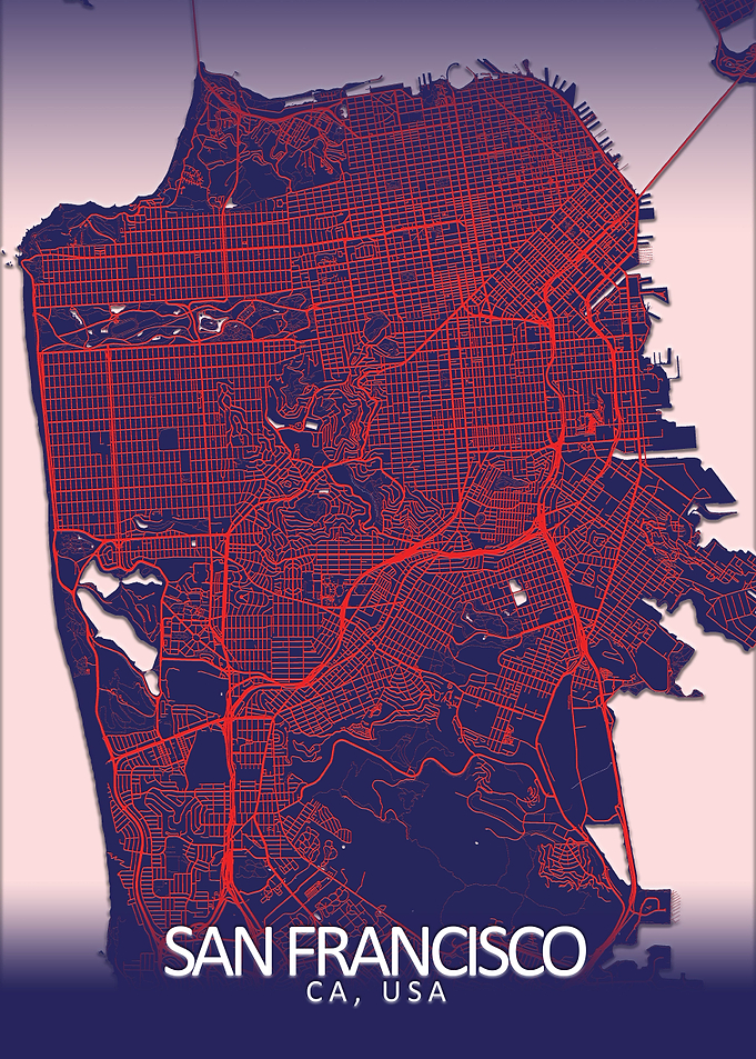 San Francisco Dark BlueMap